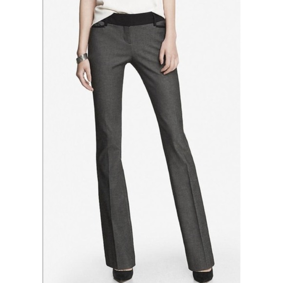 Express Pants - Express Columnist Gray Slim Bootcut Work Office Career Pants Low Rise Womens 6R